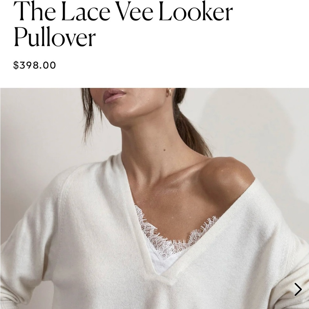 BROCHU WALKER 
The Lace Vee Looker Pullover